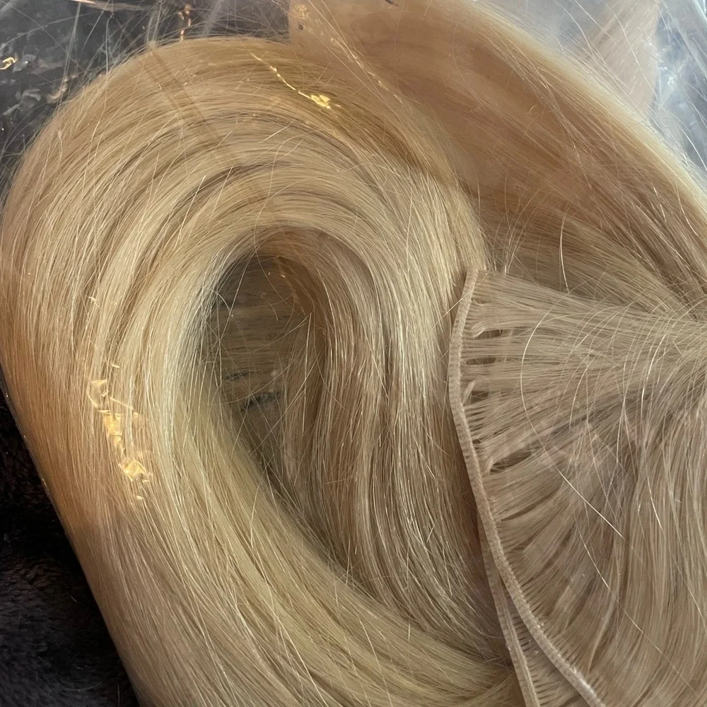 Blonde real human Hair Extensions - Natural Light Blonde - Picture 1 of 5